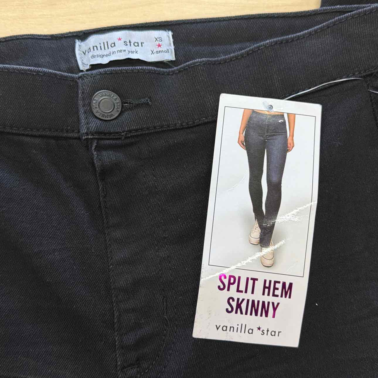 Vanilla Star Size XS Black Denim New Jeans