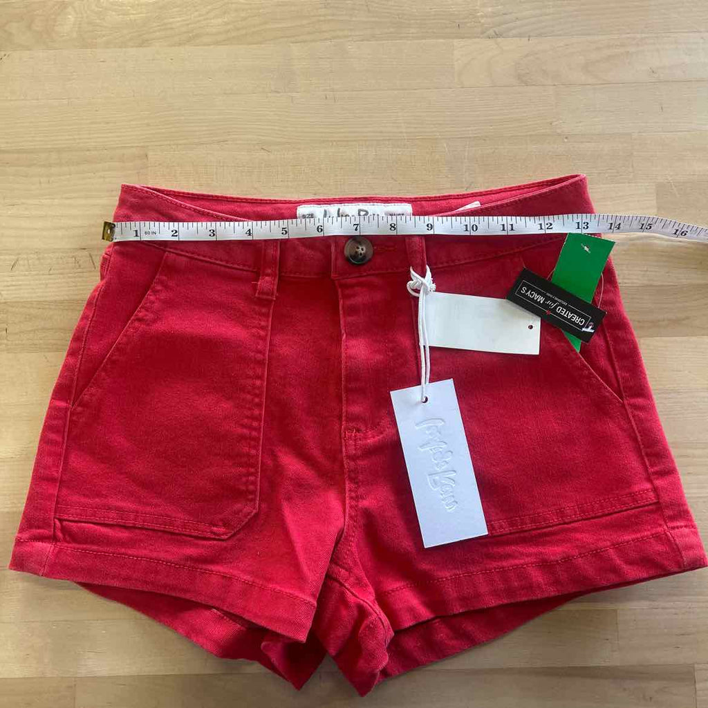 Indigo Rein Juniors' High-Rise Utility-Pocket Shorts - Candy Apple Red - 3