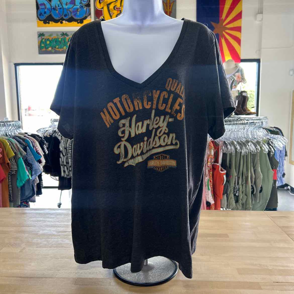 Harley Davidson Size 2X Grey Preloved T-Shirt SS