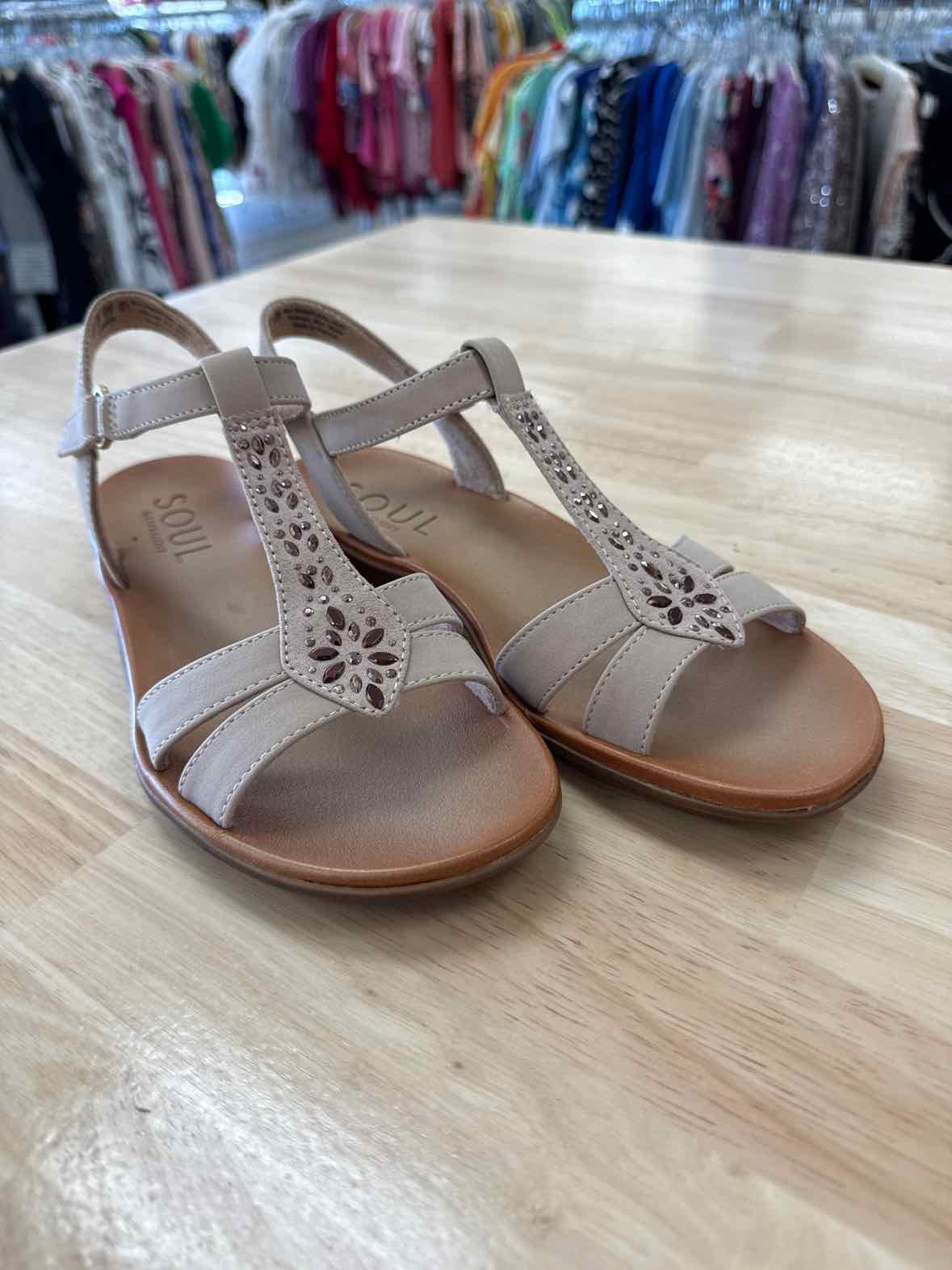 Soul Naturalizer Size 8 Beige Summer Sandals (Porcelain)