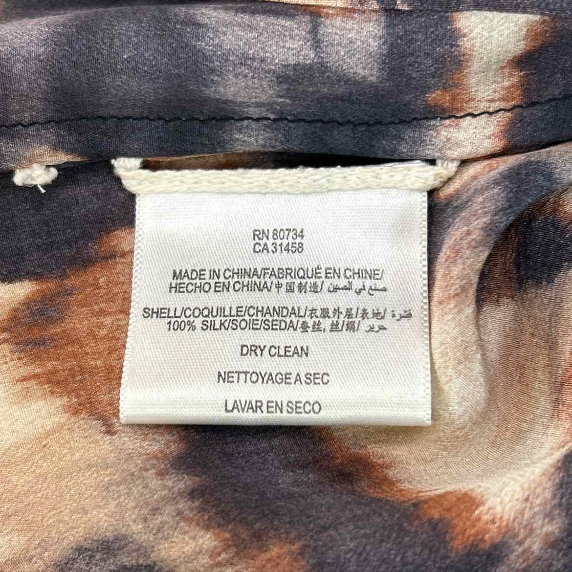 BCBG Size M Black Brown Preloved Blouse LS