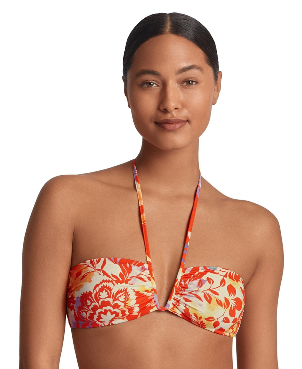 Ralph Lauren Size 12 Shirred U-Neck Bikini Top