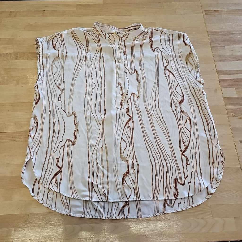 Worthington Size XL Brown & White Blouse