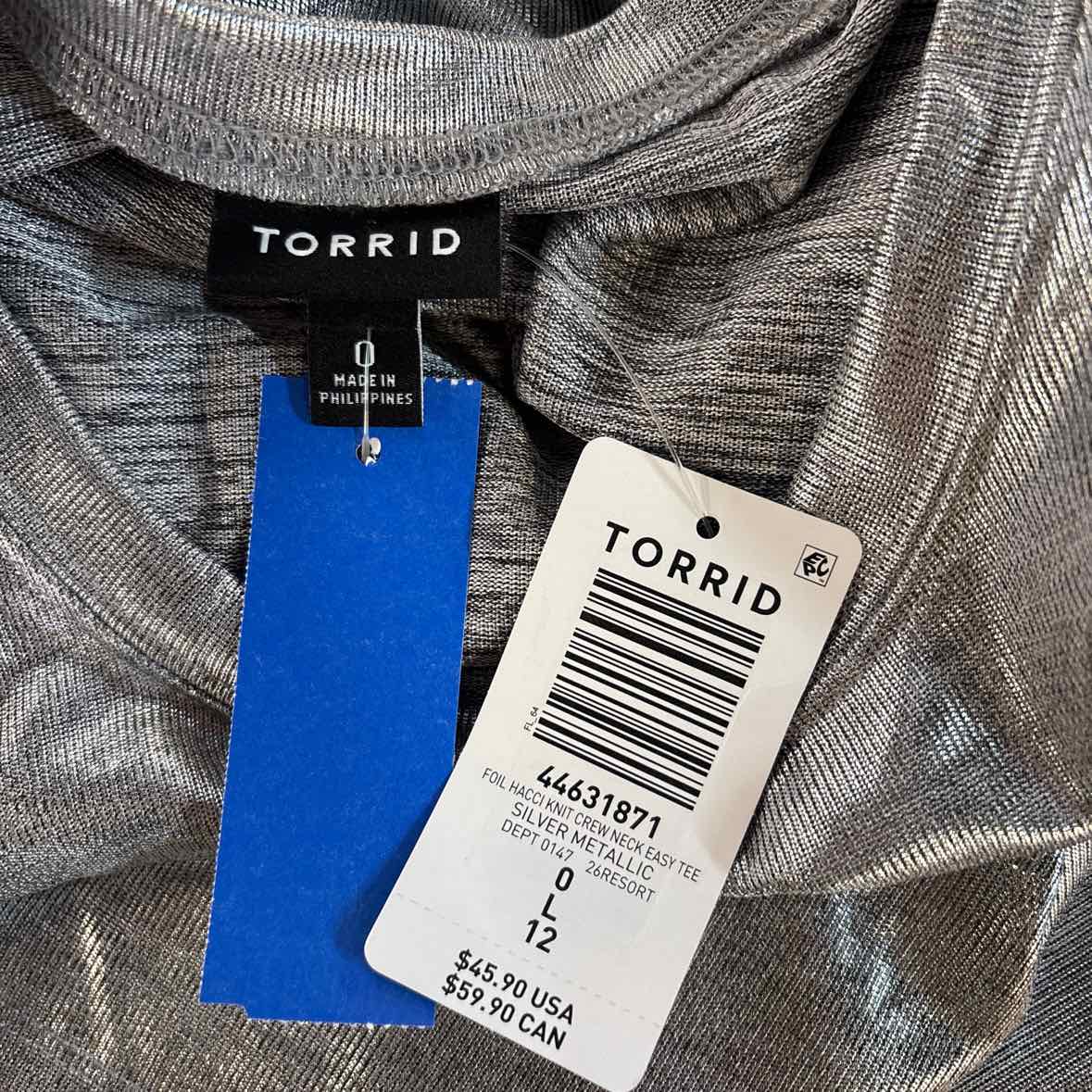 Torrid Size 0 Silver Shirt