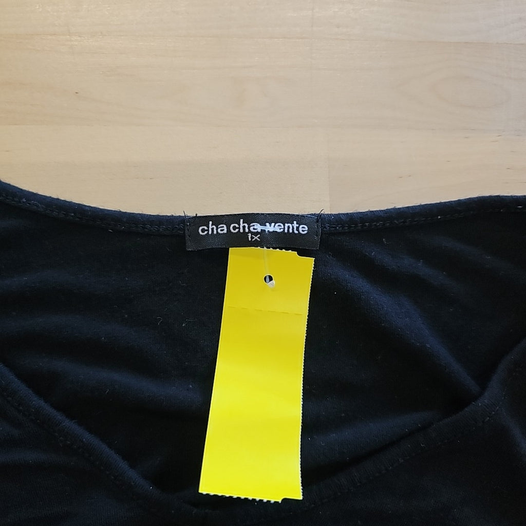 ChaCha Vente Size 1X Black Blouse