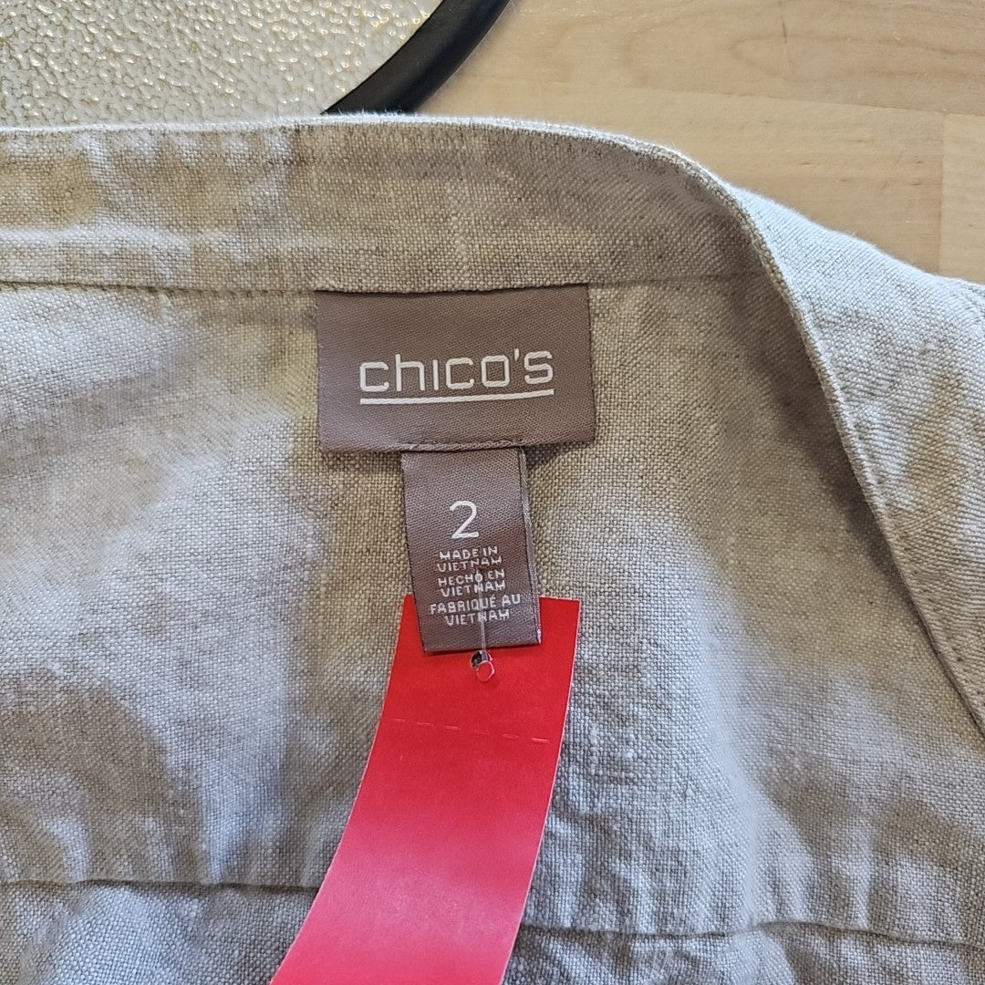 Chico's Size 2 (L) Beige Preloved Vest