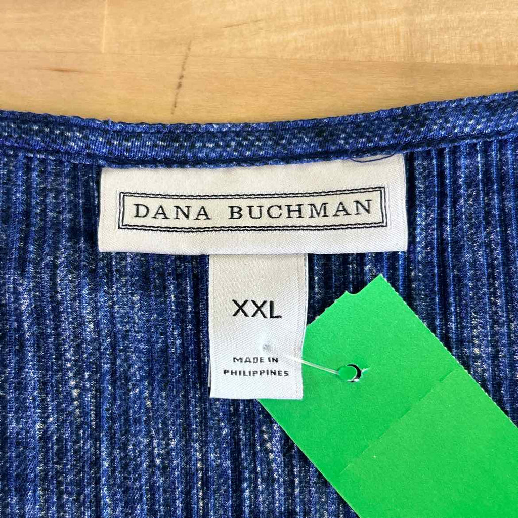 Dana Buchman Size XXL Blue Polyester Preloved Blouse SS