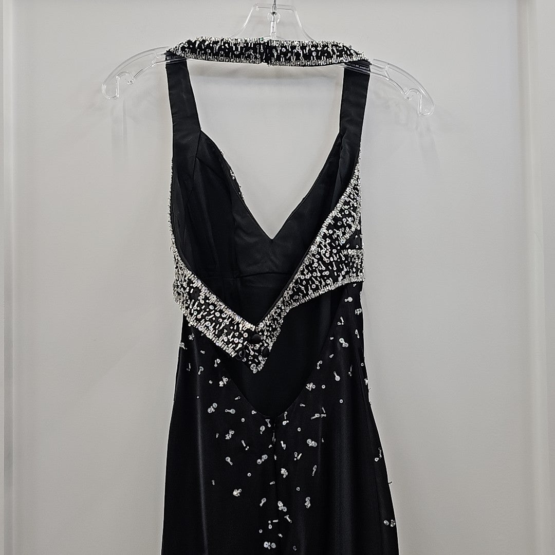 Mori Lee Size 3/4 Black Used Formal Halter Prom Dress