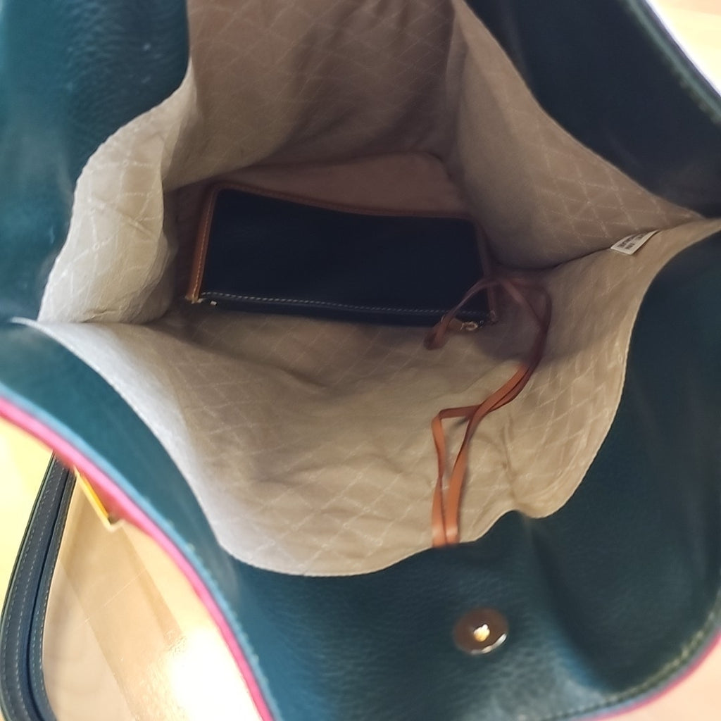 Alfred Sung Red & Blue Faux Leather Backpack Handbag