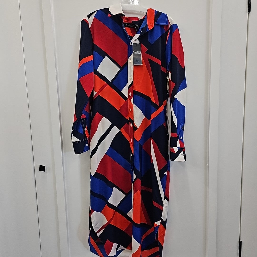 Ralph Lauren Size 8P Blue/Red Dress