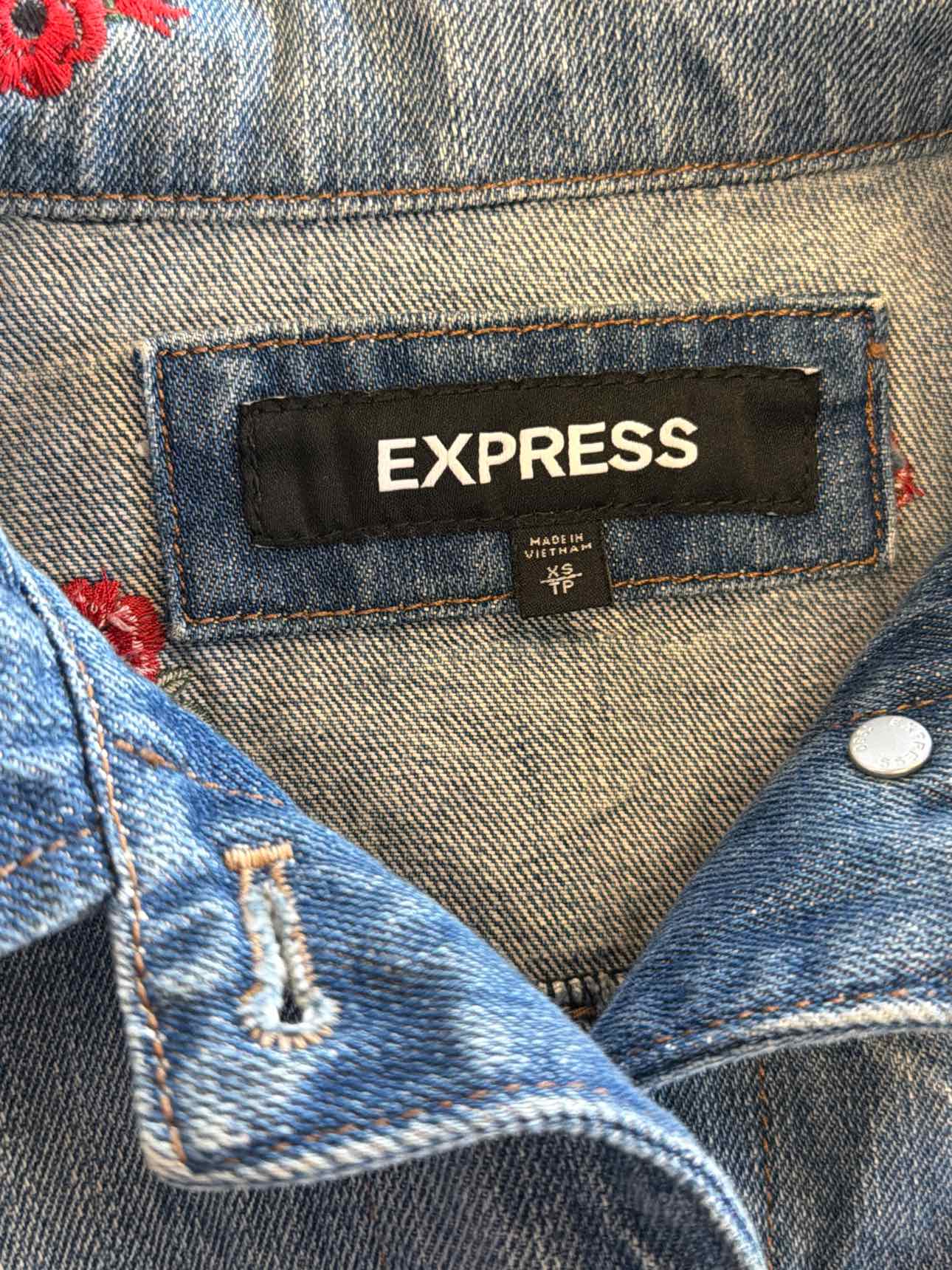 Express Size XS Blue Denim Jean Jacket