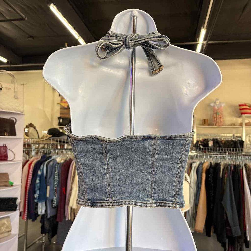 Garage Size S Blue Denim Preloved Halter