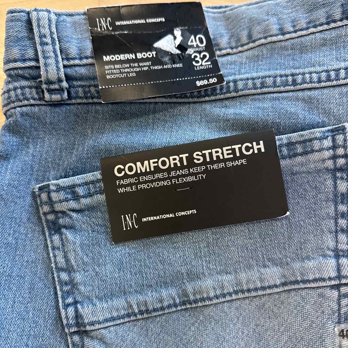 Male INC Men's Size 40x32  Rockford Boot Cut Jeans - Light Wash