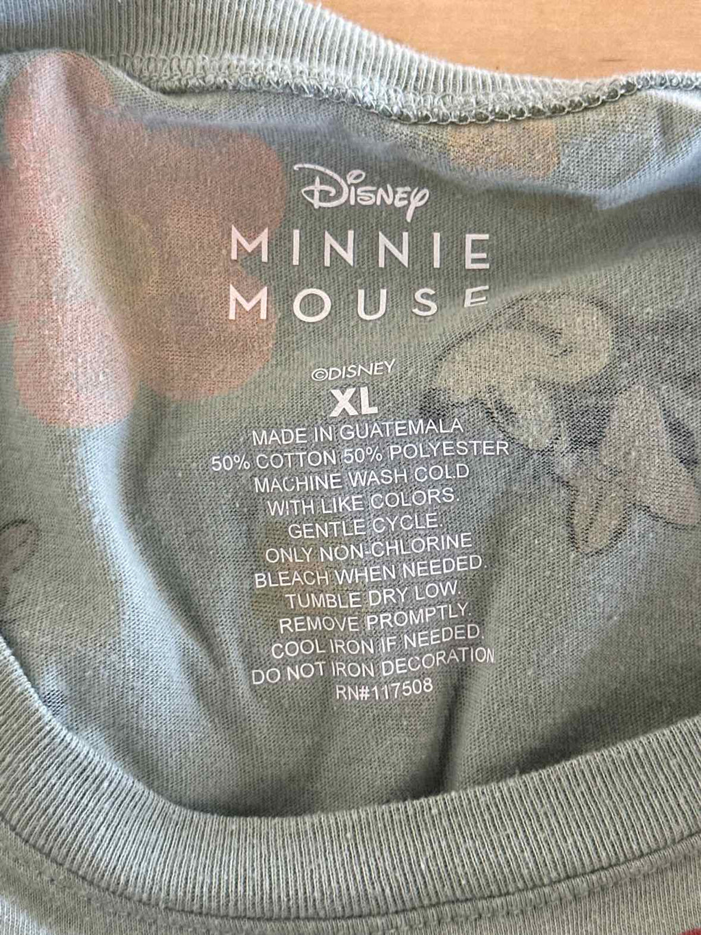Disney Size XL Green Minnie Mouse Print T-shirt
