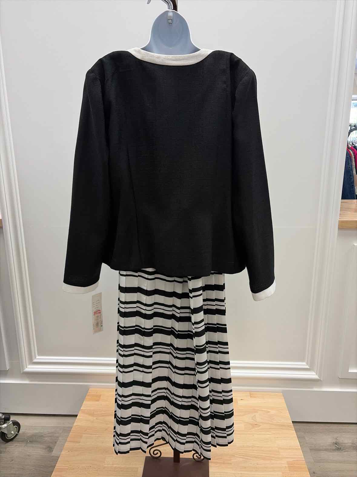 Leslie Fay Size 16 Black White Vintage Dress