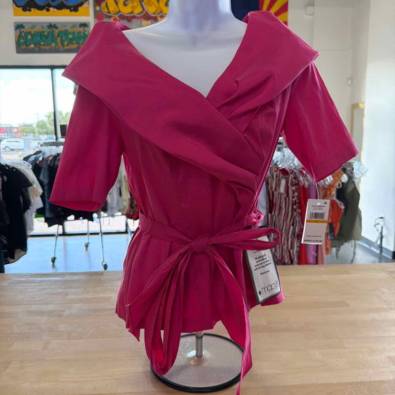 Alex Evenings Size S Pink New Blouse LS