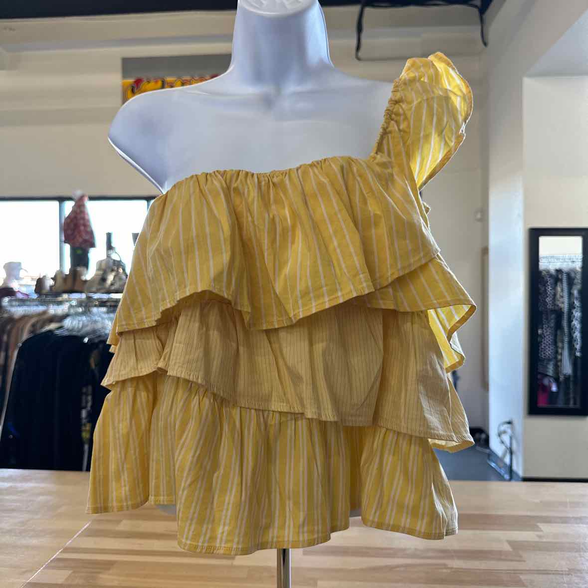 Maeve Size M yellow & white Blouse