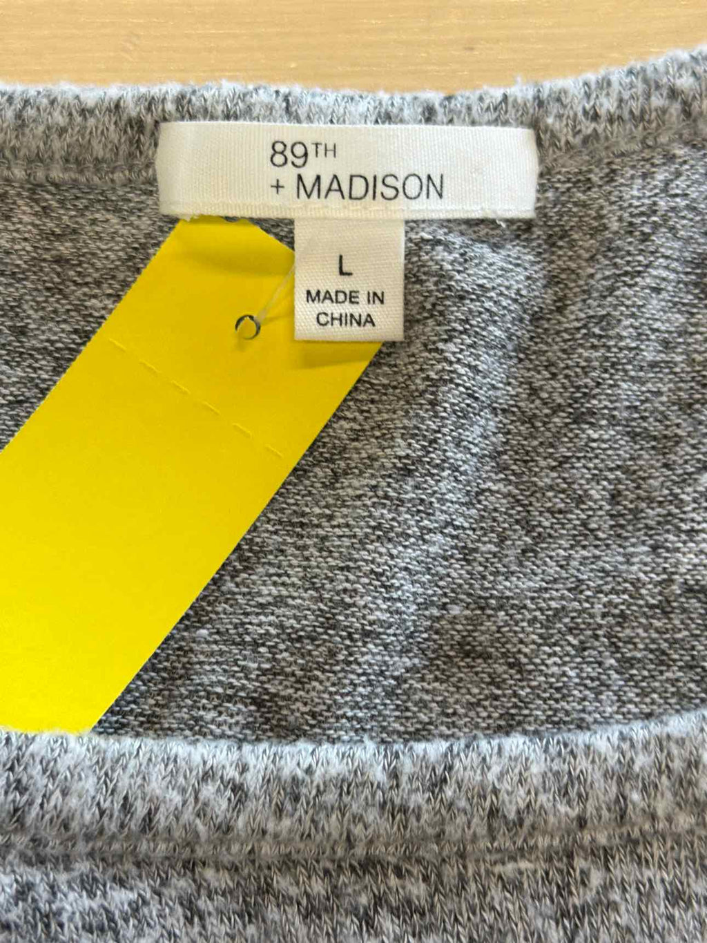 89th & Madison Size L Gray Long Sleeve