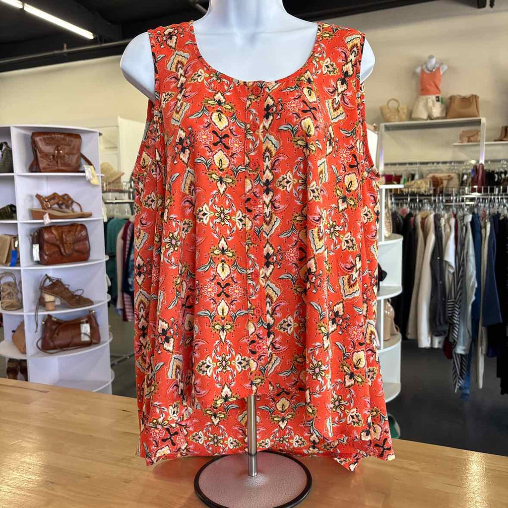 Style & Co. Size L Orange Preloved Sleeveless