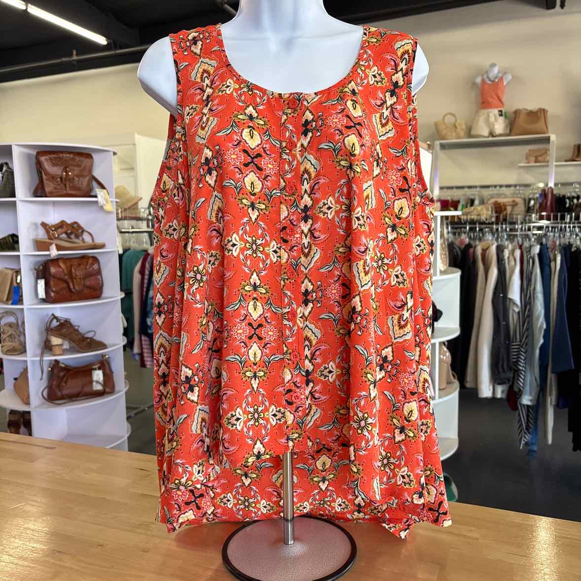 Style & Co. Size L Orange Preloved Sleeveless