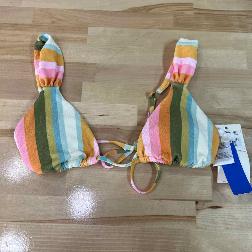 O'Neil Size M Low Tide Menorca Striped Bikini Top
