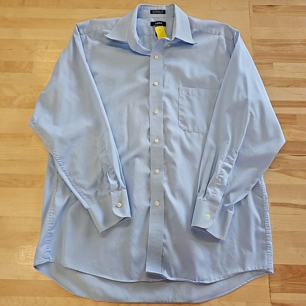 Izod Size L Blue MENS Button Down Shirt