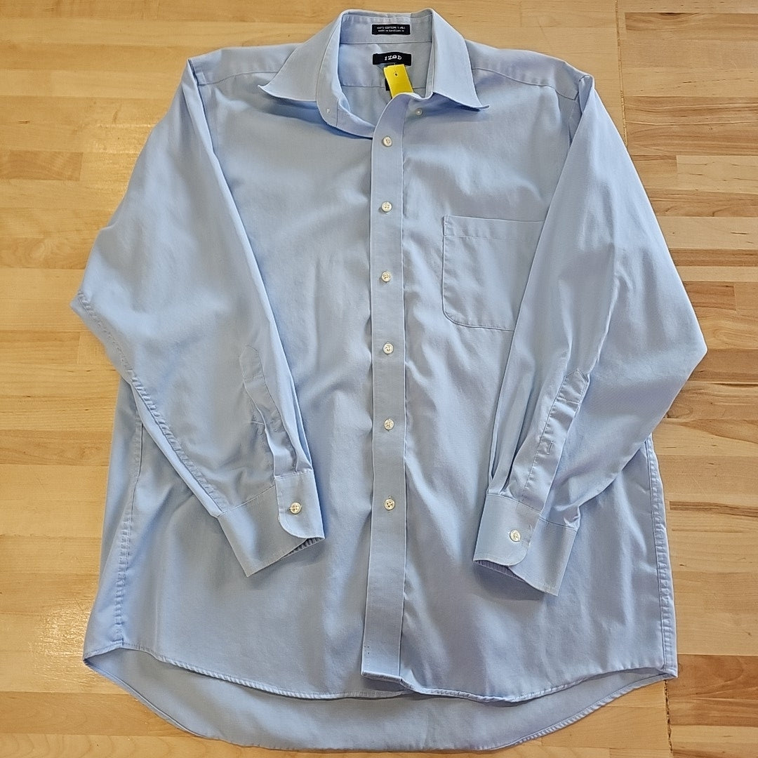 Izod Size L Blue MENS Button Down Shirt
