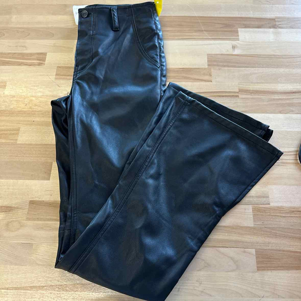 Free People Size 26 Black Leather New Pants