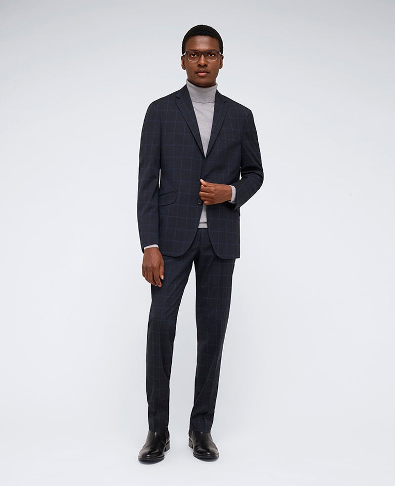 Kenneth Cole Reaction Men's Techni-Cole Slim-Fit Stretch Suit Pants - Dark Blue