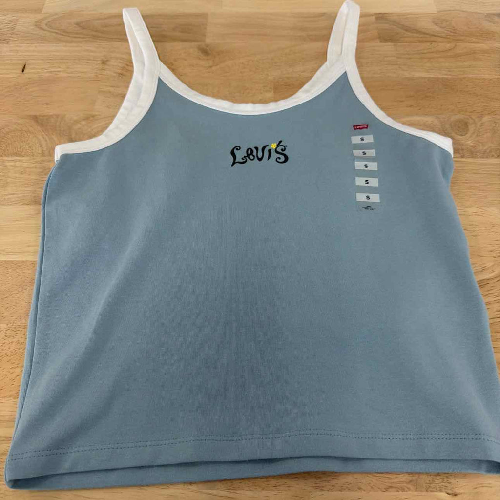 Levi's Size S Molly Tank Top - Festival Logo Dusty Blue/bright White