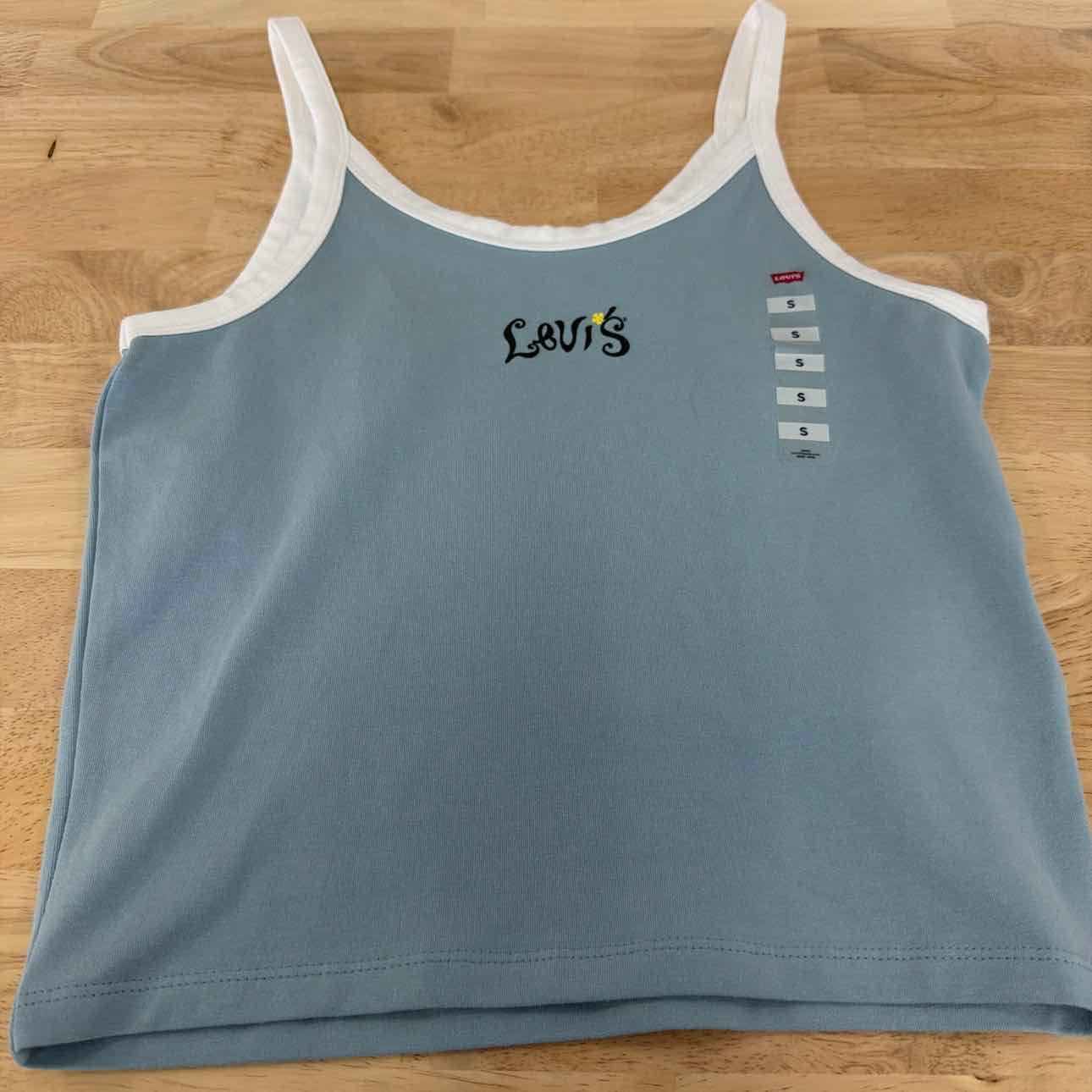 Levi's Size S Molly Tank Top - Festival Logo Dusty Blue/bright White
