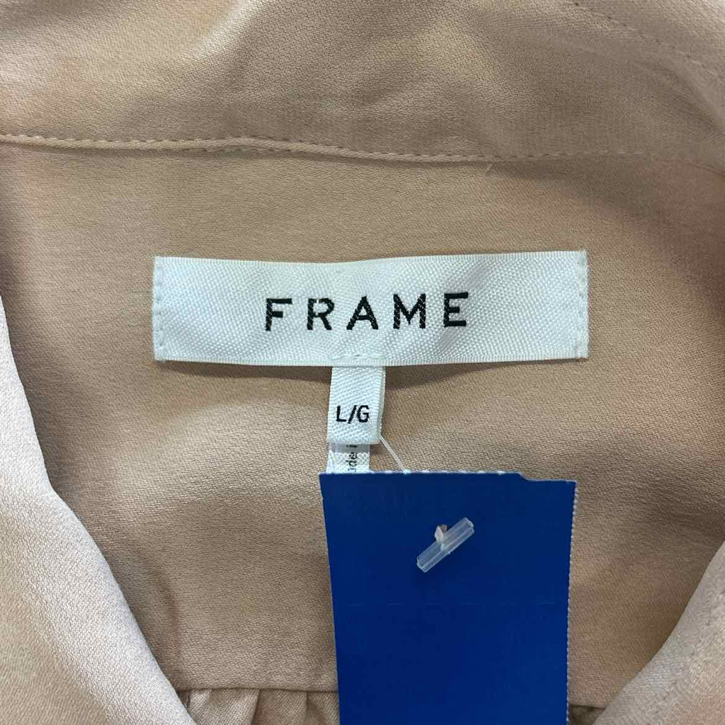 Frame Size L Pink Silk Preloved Button Down LS