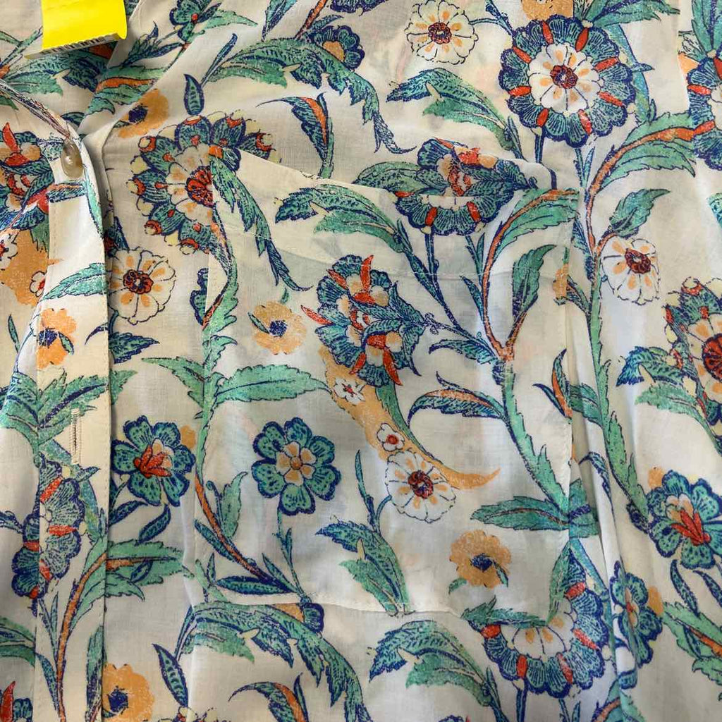 Pilcro Size XL White Blue Preloved Button Down LS