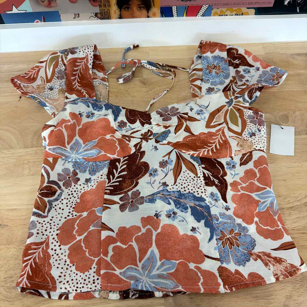 BCX Size S Sweetheart-Neck Cap-Sleeve Top