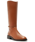 Arezzo Women's Mckenna Low Block Wide Calf Leather Boots