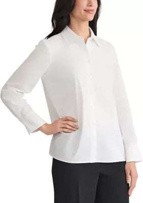 Kasper Size PM White New Button Down Shirt