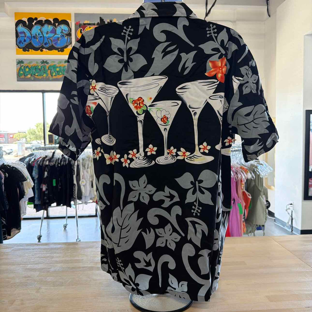 Ferugini Men Short Sleeve Polyester Card, Dice & Slots Gambling Shirt Size Xl