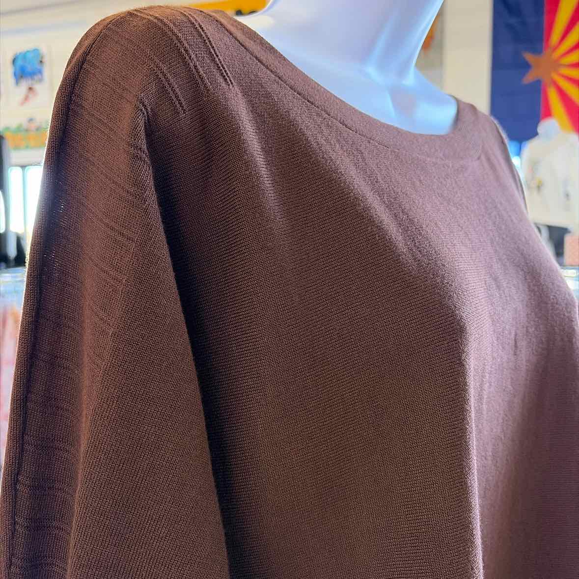 Melissa Paige Women's Boatneck Button-Back Dolman-Sleeve Sweater - Chicory Brown
