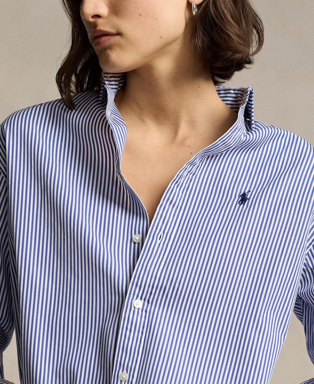 Polo Size S Relaxed-Fit Striped Cotton Shirt