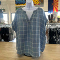 Lucky Brand Size XL Blue Preloved Blouse SS