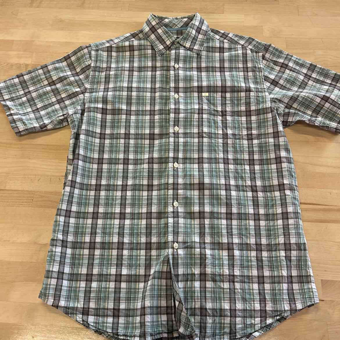 Nautica Size S White Green Preloved MENS Button Down Shirt