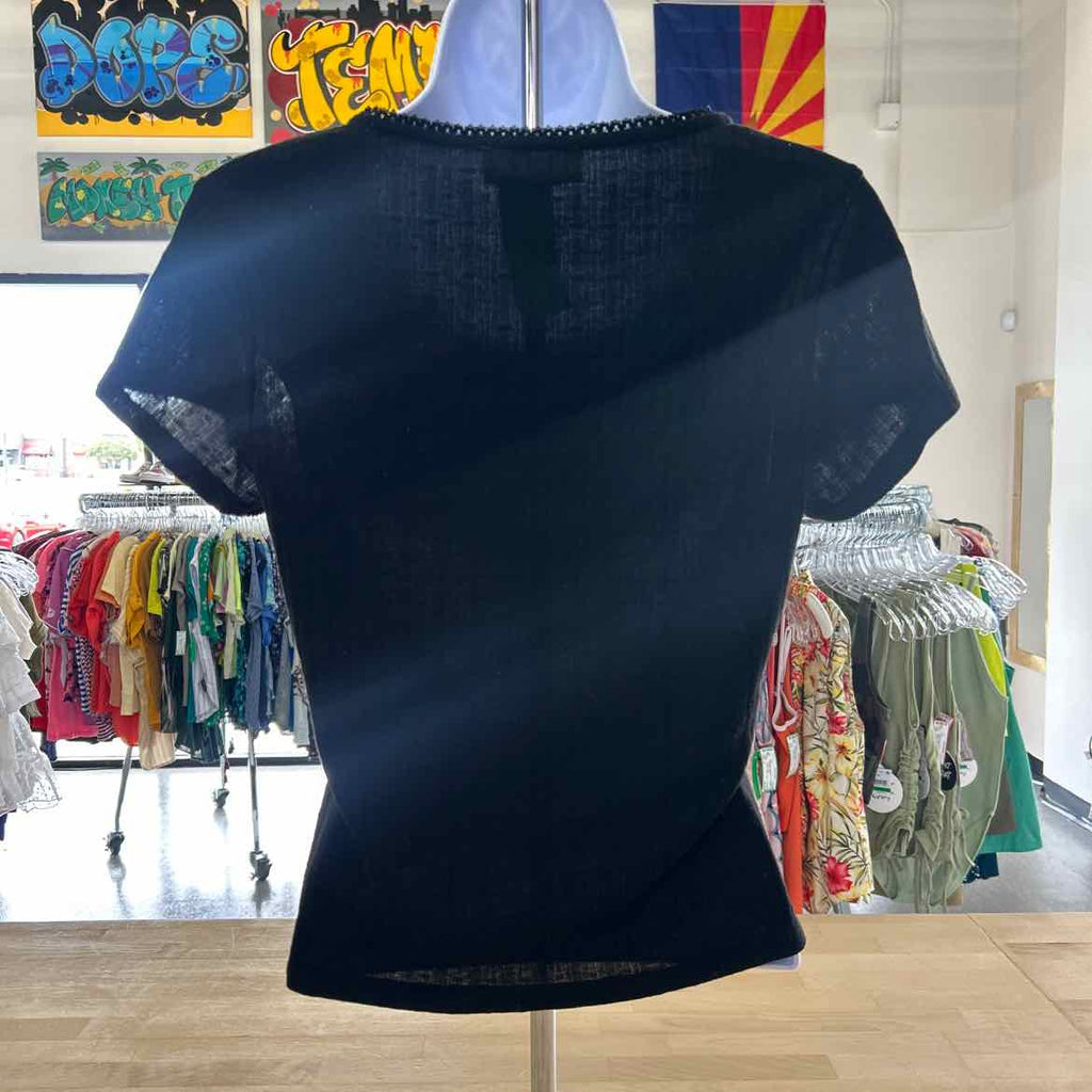 Hiatus Size L Black Preloved Button Down SS