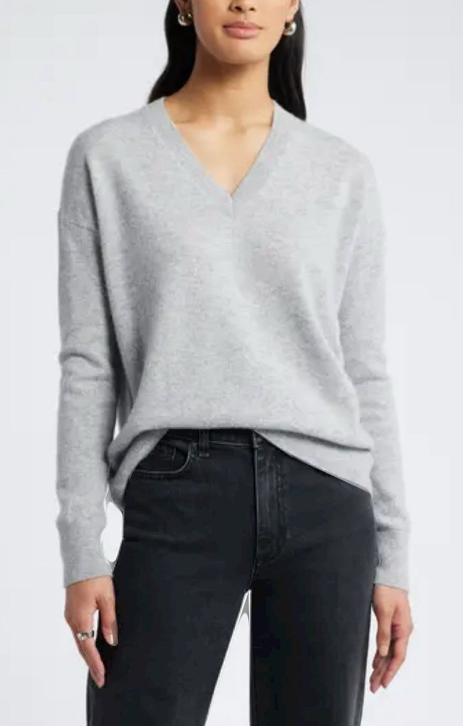 Nordstrom Rack Size L Gray Cashmere New Sweater