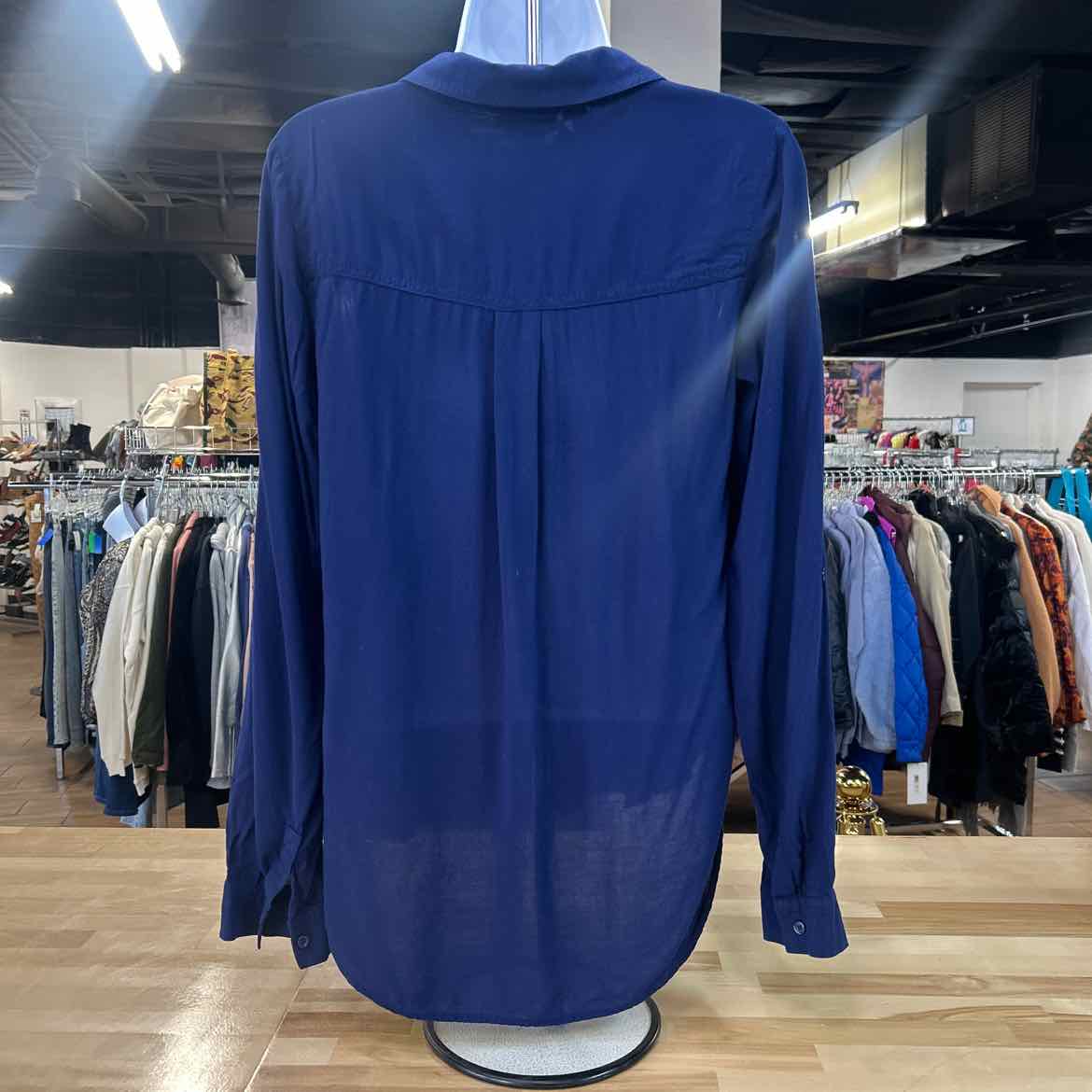 ANA Size S Blue Preloved Button Down LS