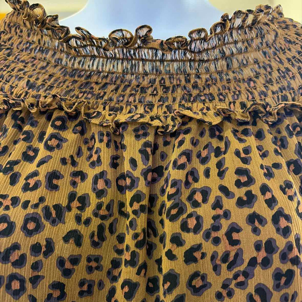 CeCe Size L Brown & Black Preloved Blouse LS