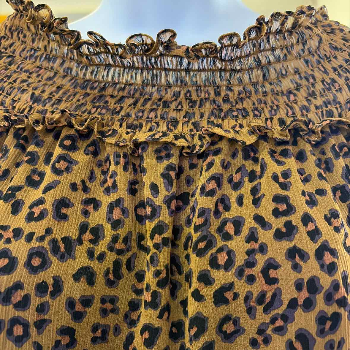 CeCe Size L Brown & Black Preloved Blouse LS
