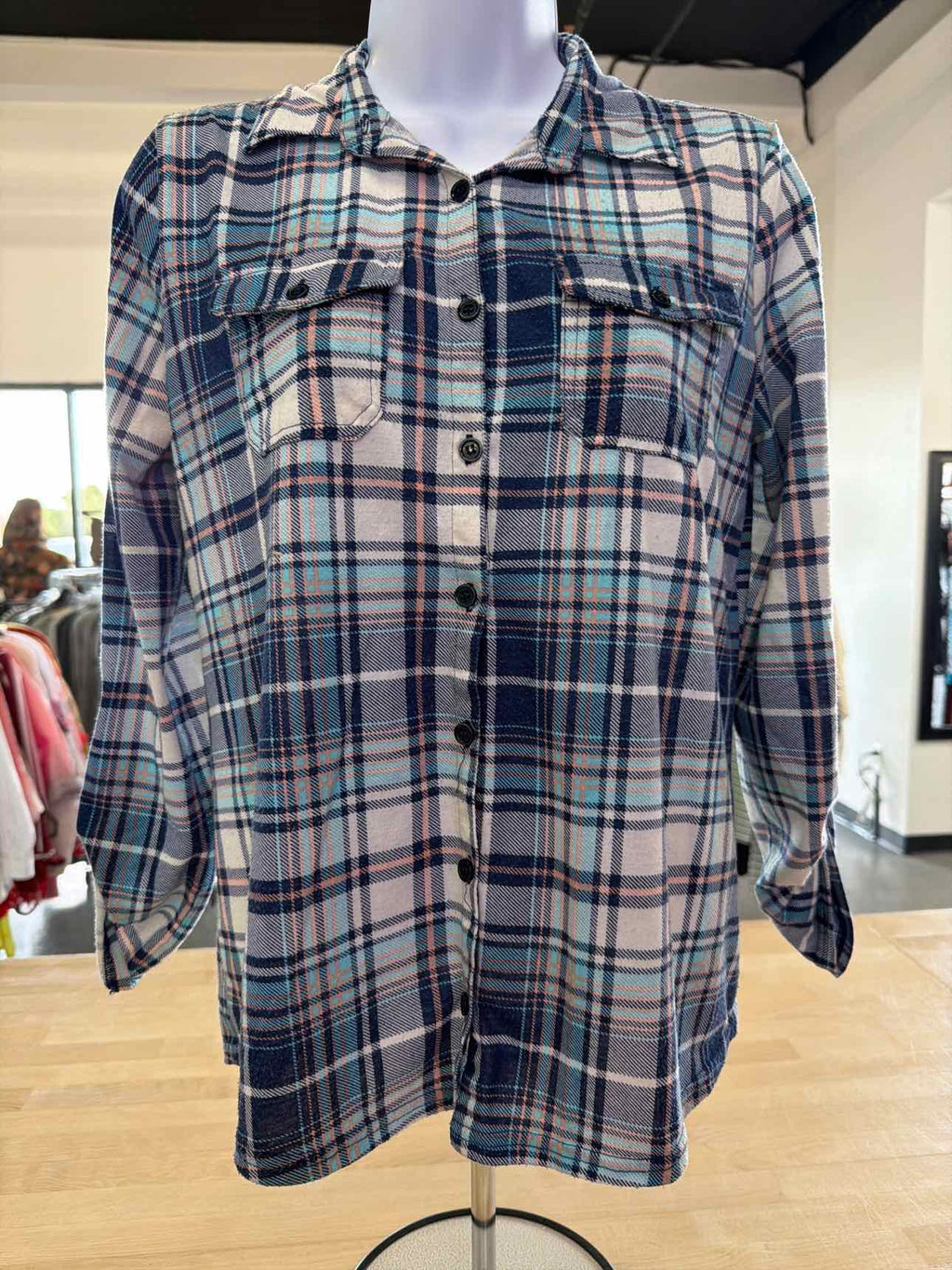French Laundry Size S Blue Button Down Shirt