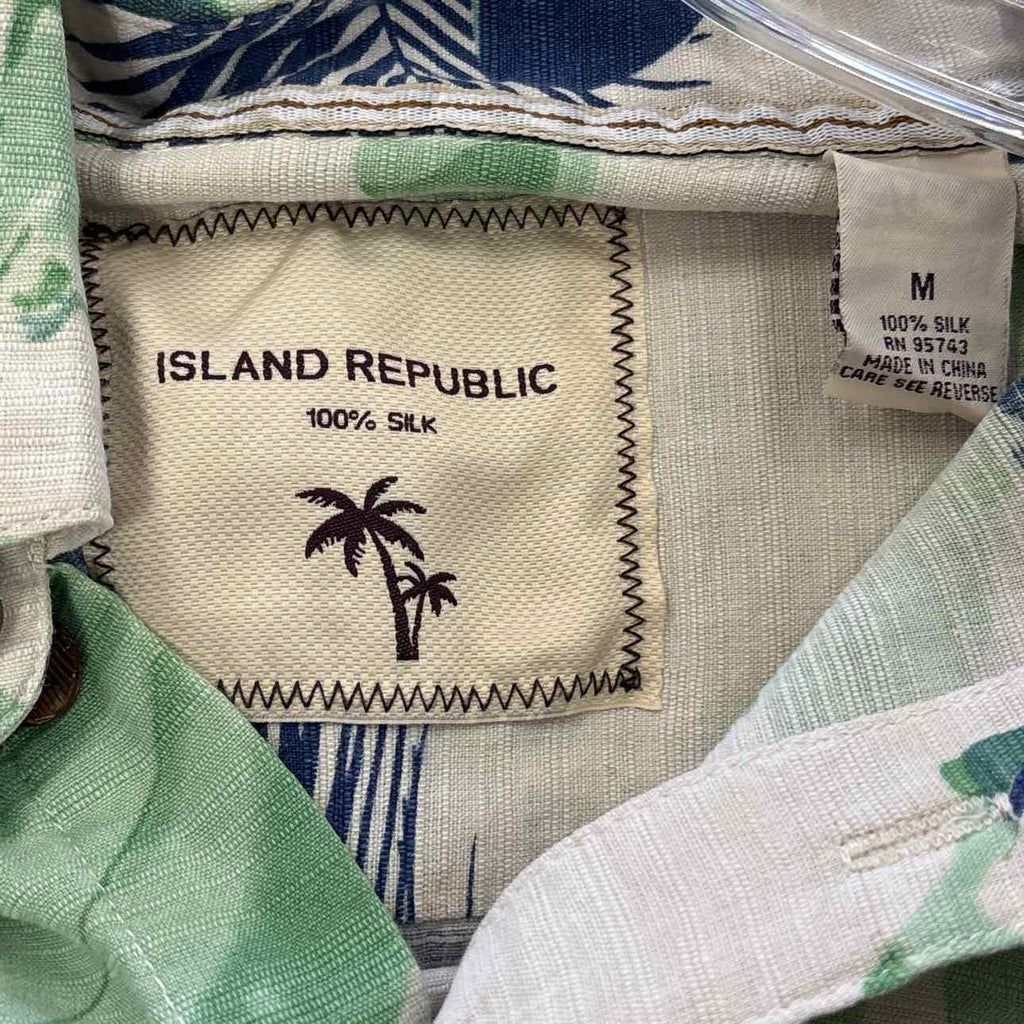 Island Republic Size M Green Preloved MENS Button Down Shirt