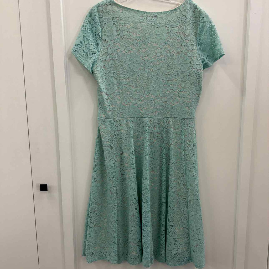 Perceptions Size L Teal Lace Preloved Dress