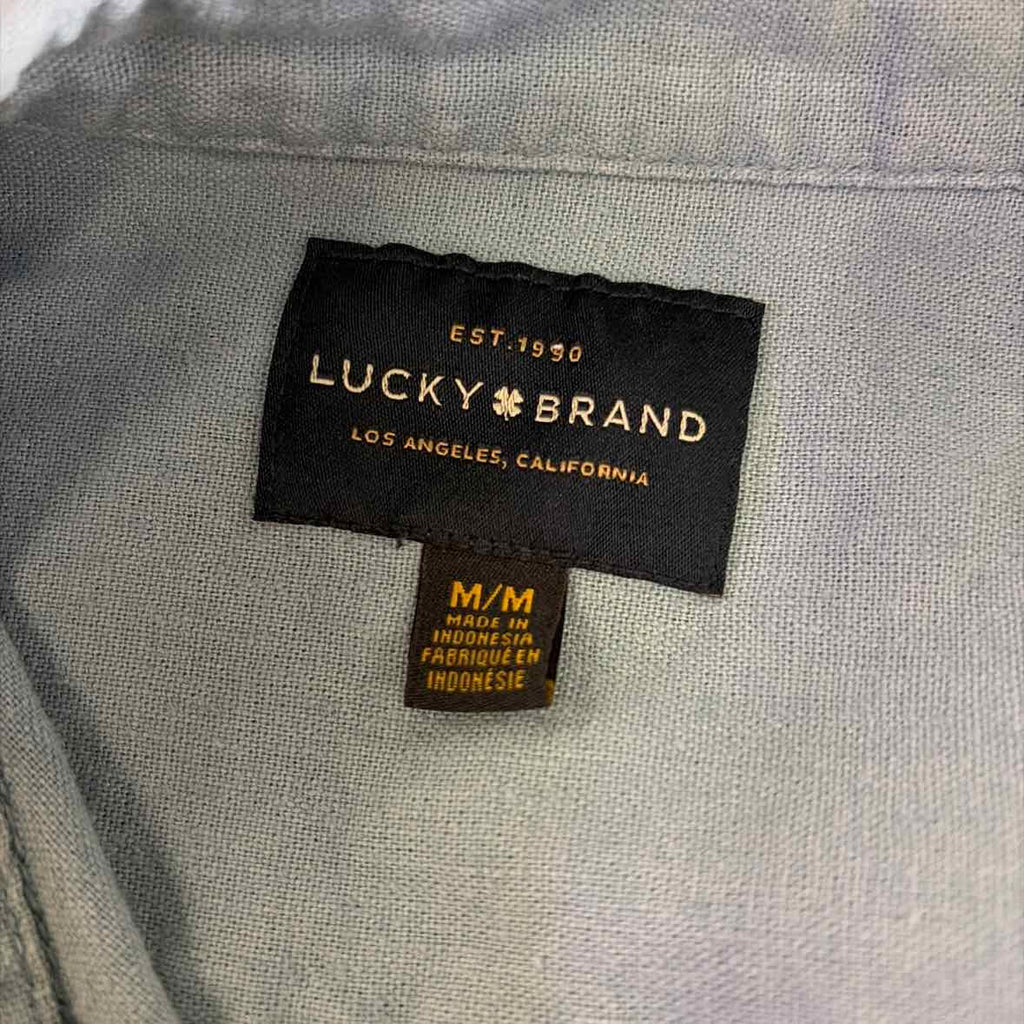 Lucky Brand Size M Blue Preloved MENS Button Down Shirt